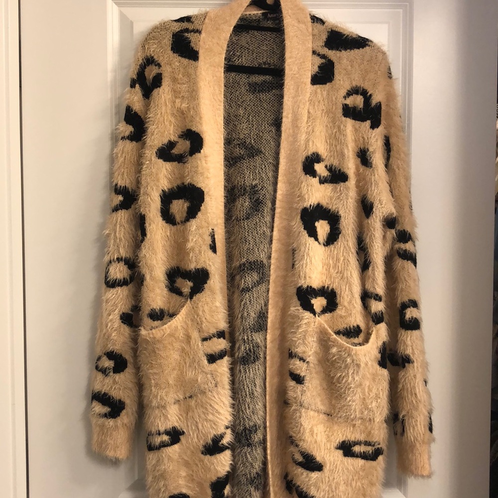 Eyelash Knit Leopard Cardigan